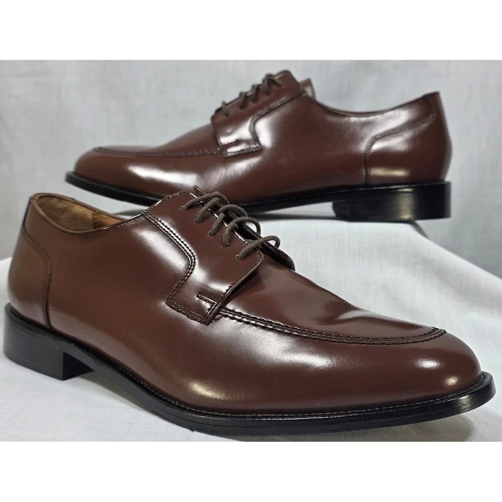 Bostonian First Flex Mens Brown Leather Moc Toe Derby Dress Shoes 11 M‎ 25022